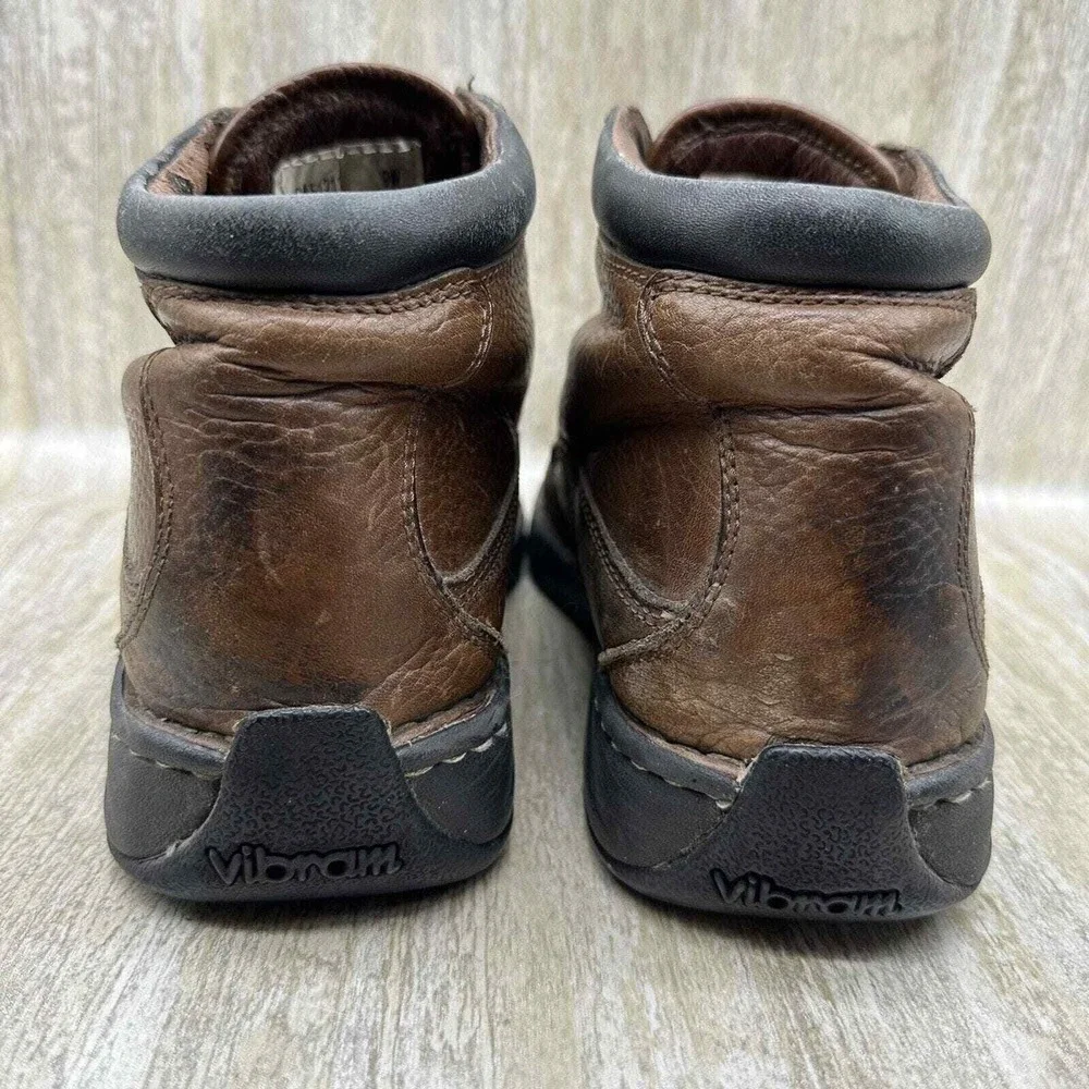 Vintage Carolina Brown Leather Boots Mountain Trail Hiking Vibram Womens 9W